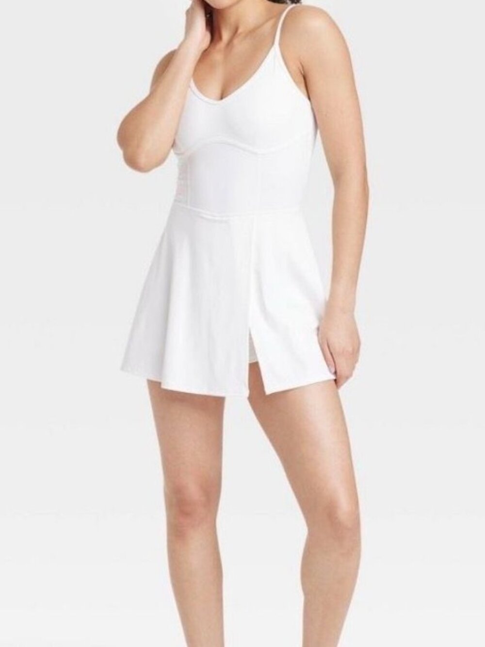 JoyLab White Active Dress with Built-in Shorts - Size Large